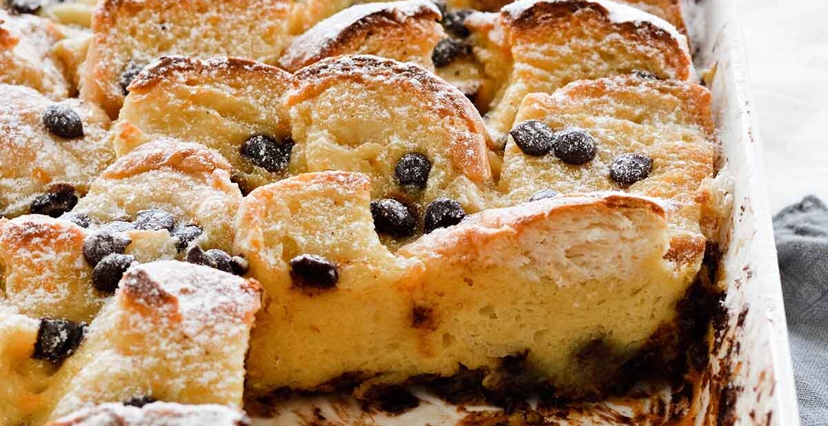 orange chocolate chip bread pudding