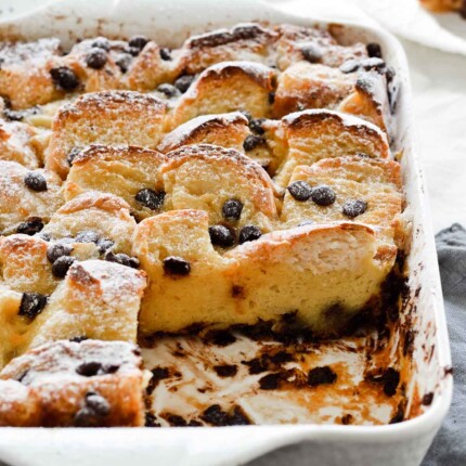 orange chocolate chip bread pudding