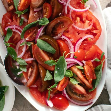 balsamic tomato salad with red onion
