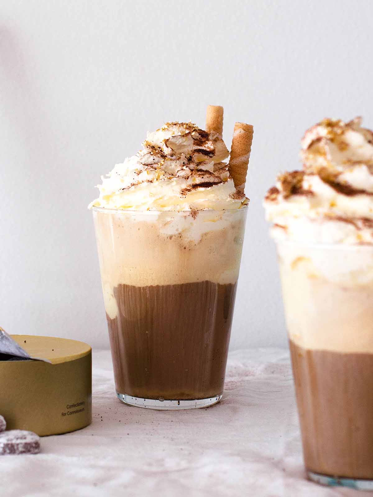 iced coffee whipped cream and ice cream