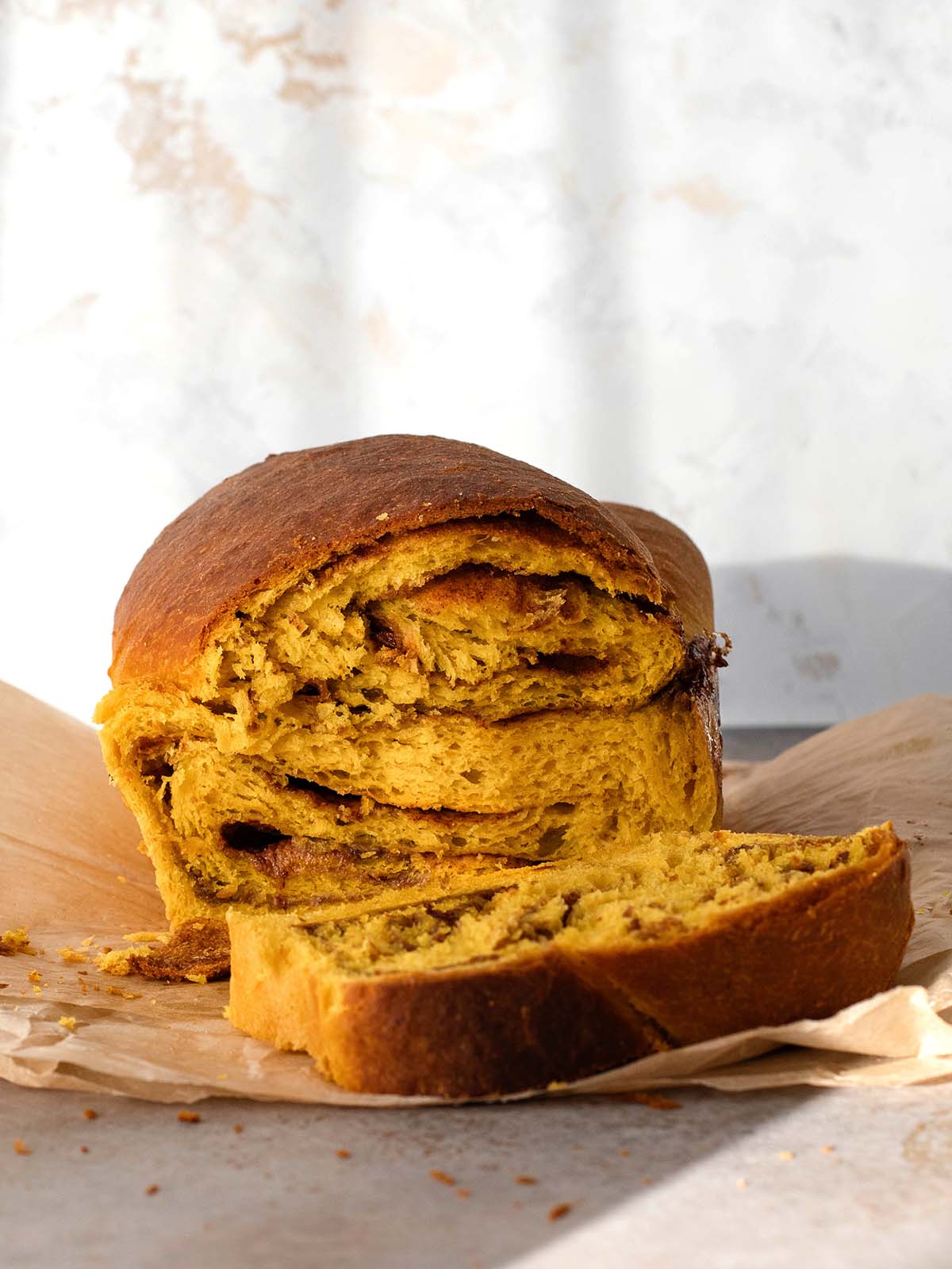 cinnamon swirl pumpkin brioche bread